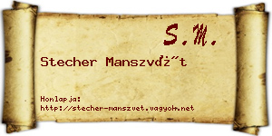 Stecher Manszvét névjegykártya